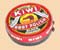 Kiwi brand black Boot Polish tin lid label.