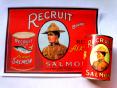 WW1 pictures - 'Recruit' Salmon label , 1917.